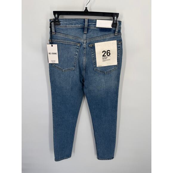 RE/DONE NWT 90's High Rise Ankle Crop in Classic Faded Blue // 26 - Picture 10 of 12